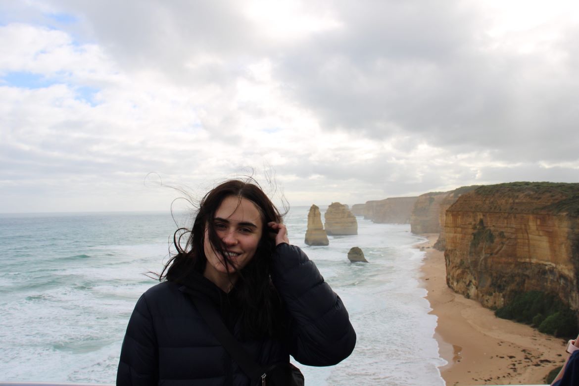 Ava Neely on international exchange in Australia at Wilson's Promotory National Park, Melbourne